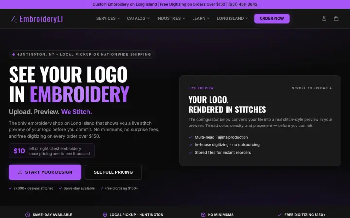 Homepage of EmbroideryLI