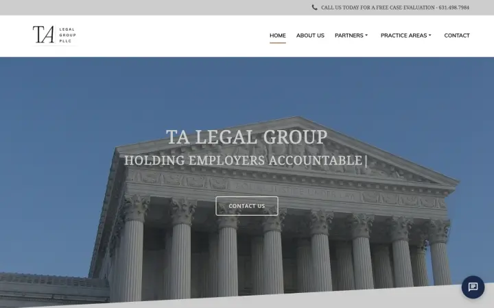Homepage of TA Legal Group PLLC